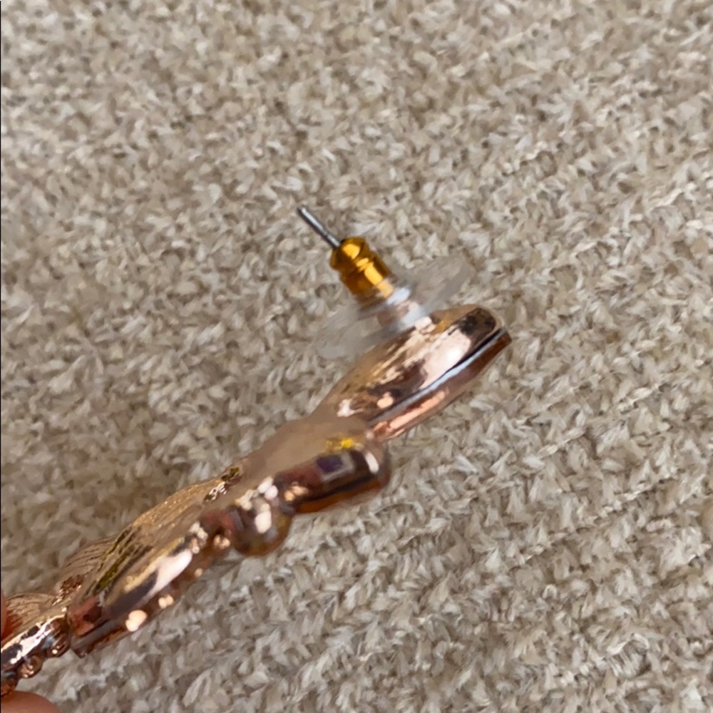 SOLD Rose Gold Gem Stone Earrings - Picture 8 of 11